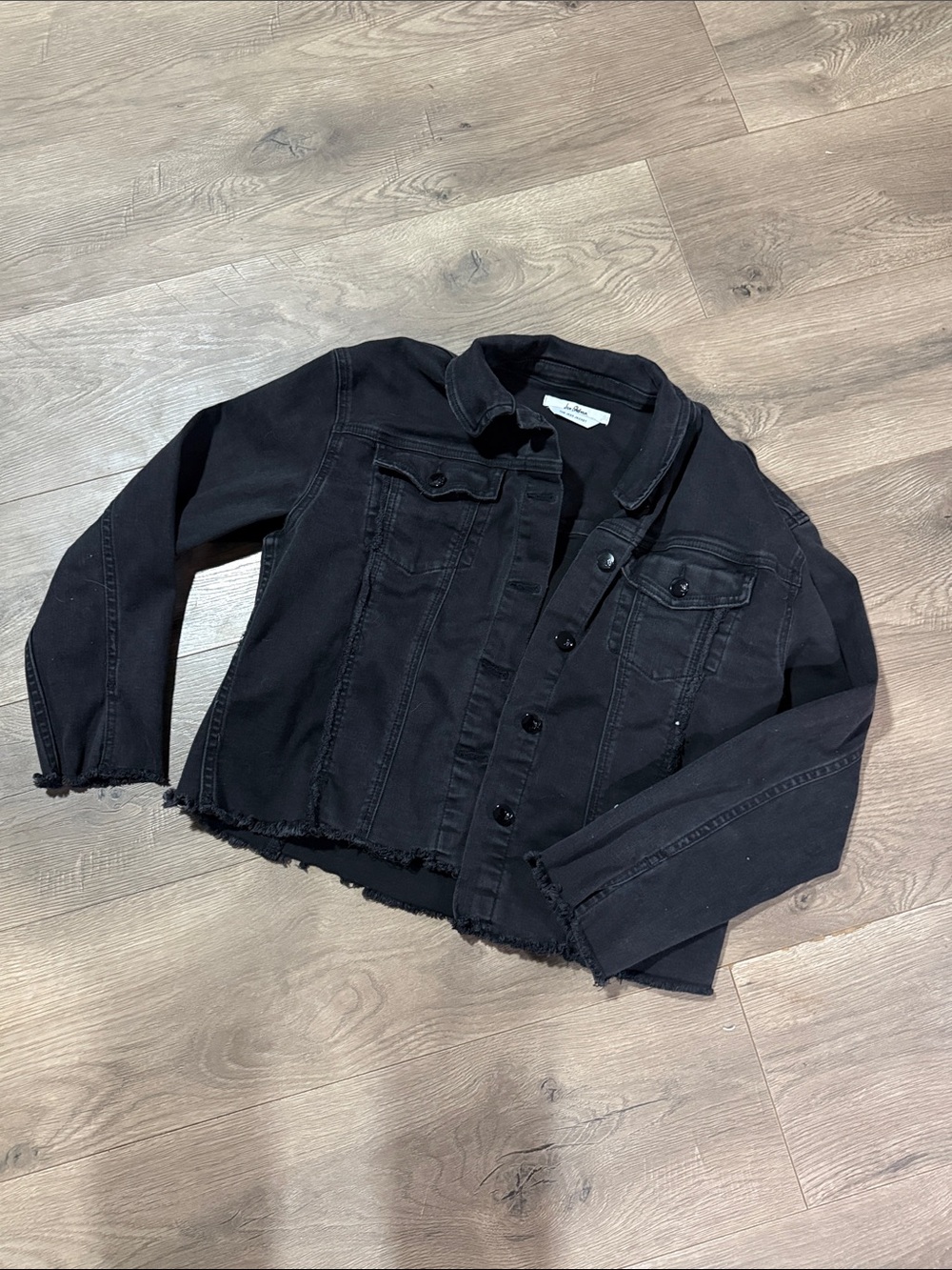 Sam Edelman Black Distressed Denim Jacket